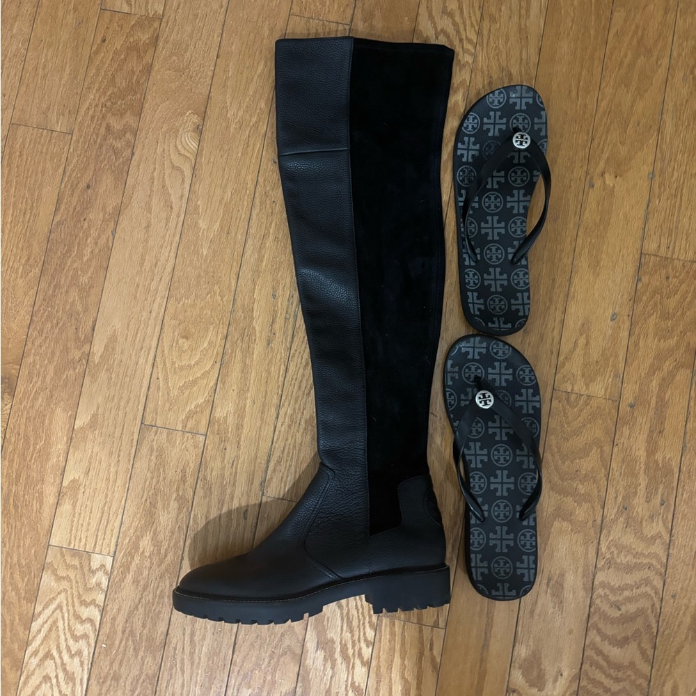 Tory burch knee high leather and suede boots - Picture 3 of 8